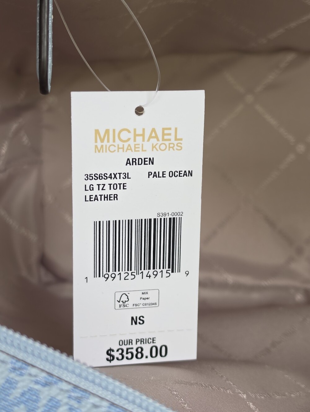 Michael Kors Arden Large Blue Tote - Picture 7 of 9